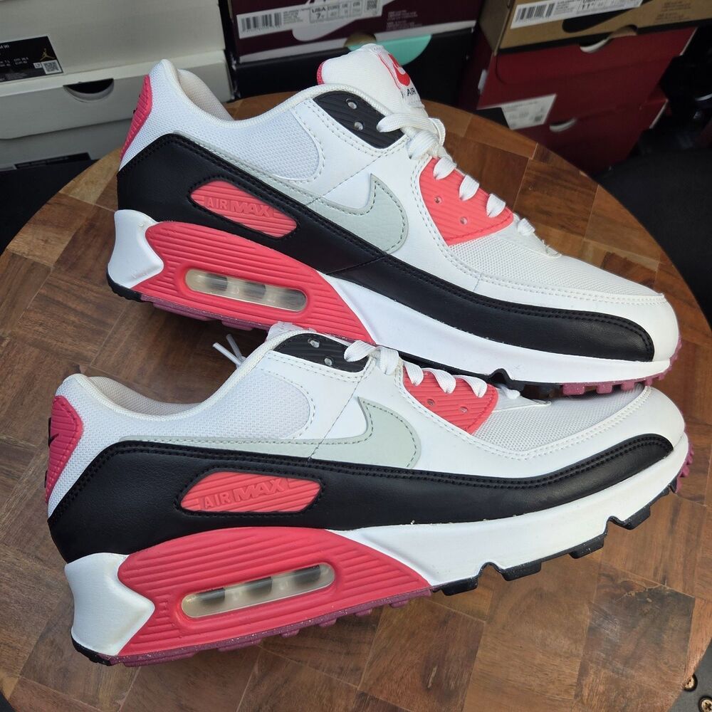 Women’s Nike Air Max 90 White-Light Silver-Aster Pink  DH8010-105 Sz 11.5 men 10